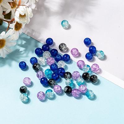 Baking Paint Crackle Glass Beads DGLA-X0006-8mm-03-1