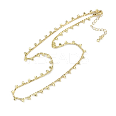 Rack Plating Brass Twisted Chain Ball Tassel Necklaces for Women NJEW-K382-15C-G-1