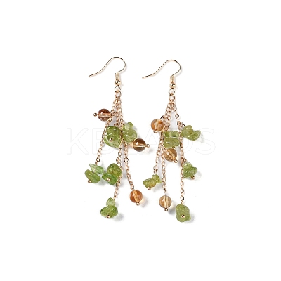 Golden Plated Brass Dangle Earrings EJEW-K275-01G-04-1