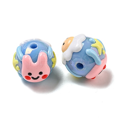 Hand Painted Acrylic with Enamel Beads MACR-D031-05D-1