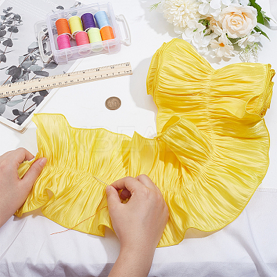 Polyester Ruffled Ribbon DIY-WH0632-77C-1