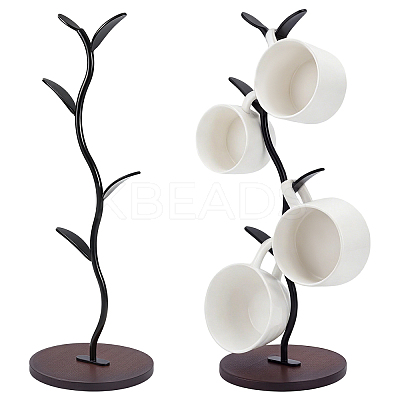 2Pcs Bamboo & Iron Mug Holder AJEW-WA0003-71-1