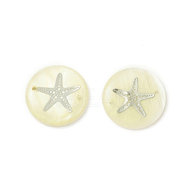 Natural Freshwater Shell Connector Charms LS-SHEL-XCP0001-05-1