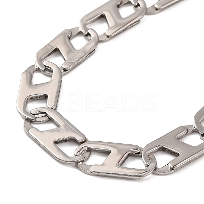 Tarnish Resistant 201 Stainless Steel Mariner Link Chain Bracelets BJEW-B078-55P-1