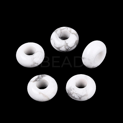 Natural Howlite European Beads G-Q602-04C-1