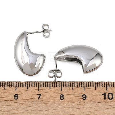 304 Stainless Steel Teardrop Stud Earrings EJEW-D335-01P-1