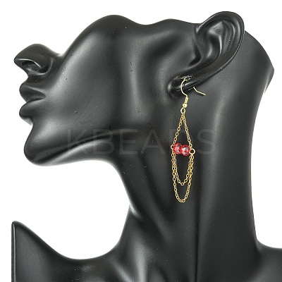 Rondelle 304 Stainless Steel & Glass Beaded Layered Necklace and Earring Set Set for Women SJEW-JS01384-1