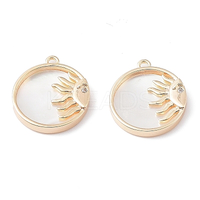 Rack Plating Brass Shell Pendants KK-A183-57G-1