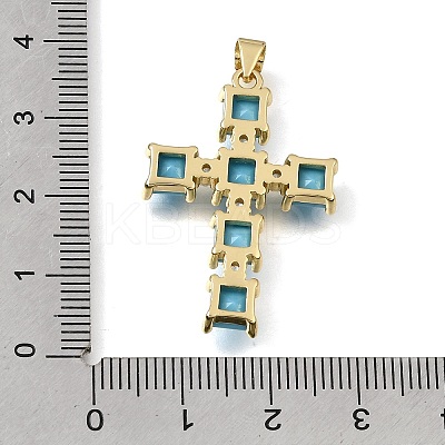 Brass Micro Pave Light Sky Blue Cubic Zirconia Pendants CU-CBAEEA8-20G-1