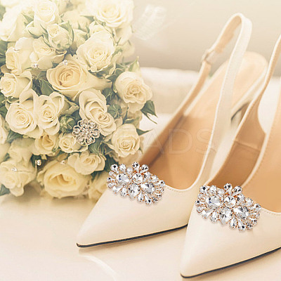 4Pcs 2 Colors Detachable Flower Shoe Decoration AJEW-GO0001-95-1