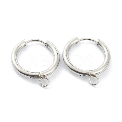 Tarnish Resistant 201 Stainless Steel Huggie Hoop Earring Findings STAS-P283-01F-P-1