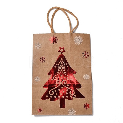 Christmas Theme Hot Stamping Rectangle Paper Bags LS-CARB-F011-02A-1