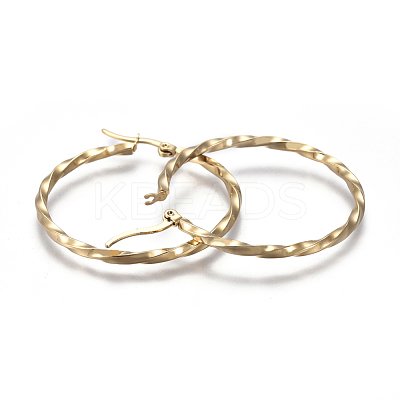 201 Stainless Steel Big Hoop Earrings EJEW-A054-06C-G-1