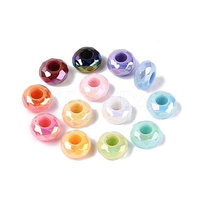 UV Plating Opaque Acrylic European Beads OACR-Q198-01-1