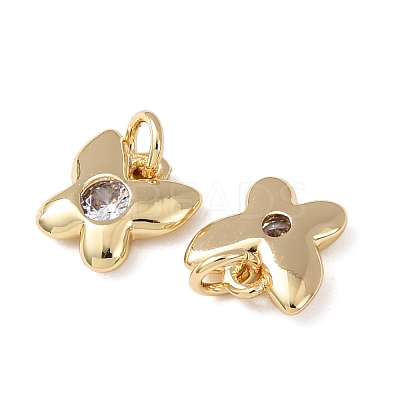 Brass Micro Pave Cubic Zirconia Pendants KK-C143-36A-G-1