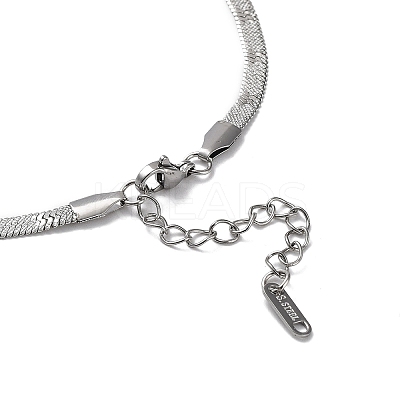 Non-Tarnish 304 Stainless Steel Herringbone Chain Necklace NJEW-D045-05P-1