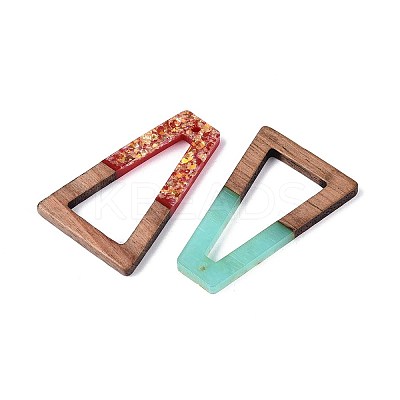 Opaque Resin and Walnut Wood Pendants RESI-T060-14M-1