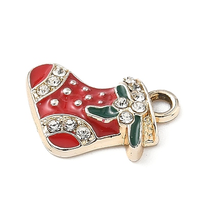 Christmas Themes Alloy Rhinestone Pendants PALLOY-P313-02A-G-1