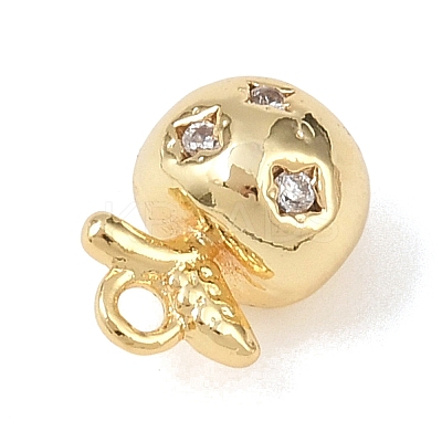 Brass Micro Pave Clear Cubic Zirconia Charms KK-G545-18G-1