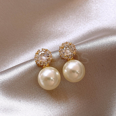 Round Alloy Stud Earrings FS-WGEAF4B-01-1