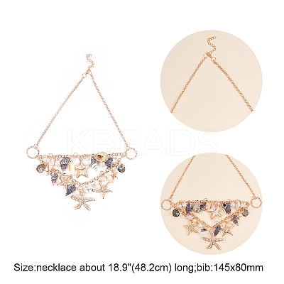 Trendy Starfish and Conch Jewelry Sets SJEW-PH0001-02G-1