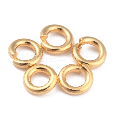 Rack Plating Brass Open Jump Rings X-KK-O139-18K-G-1