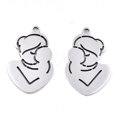 Non-Tarnish Mother's Day 201 Stainless Steel Pendants X-STAS-S081-036-1