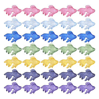 42Pcs 7 Colors Transparent Acrylic Pendants MACR-TA0001-57-1