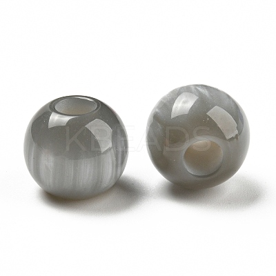 Opaque Resin Imitation Cat Eyes European Beads RESI-D070-05B-1