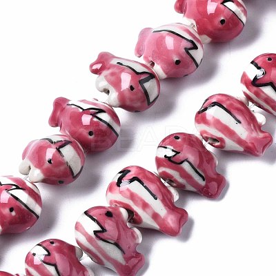 Handmade Porcelain Ceramic Beads Strands PORC-S502-019A-1