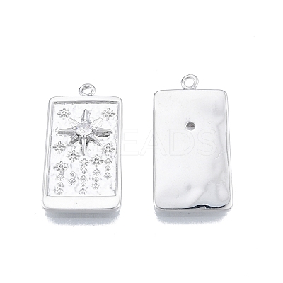 Brass Micro Pave Clear Cubic Zirconia Pendants KK-G432-18P-1