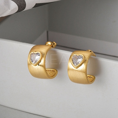 Brass Drawbench Stud Earrings LS-EJEW-L288-008G-1