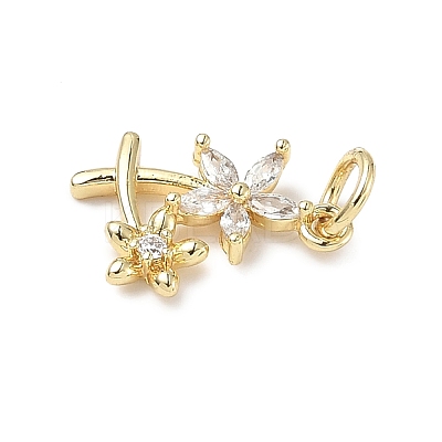 Brass Micro Pave Cubic Zirconia Charms LS-ZIRC-I356-32G-1