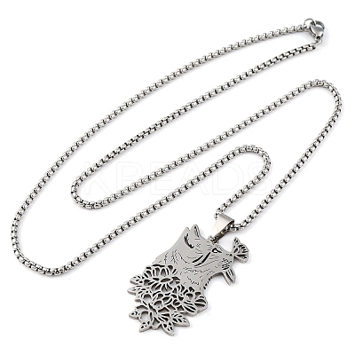 201 Stainless Steel Pendant Necklaces NJEW-C066-19P-1