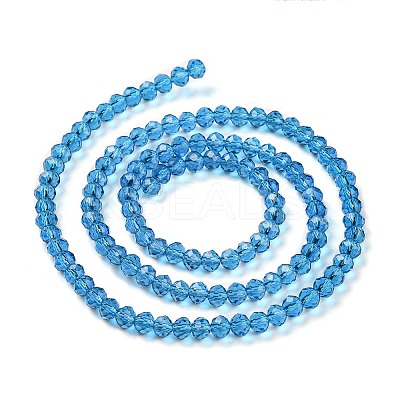 Faceted Rondelle Transparent Glass Beads Strands LS-EGLA-J134-4x3mm-B11-1
