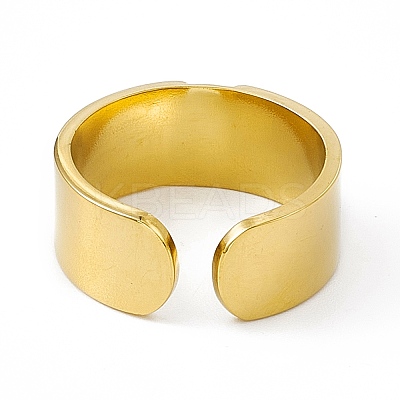 Ion Plating(IP) 304 Stainless Steel Cuff Ring for Women RJEW-C060-31G-1