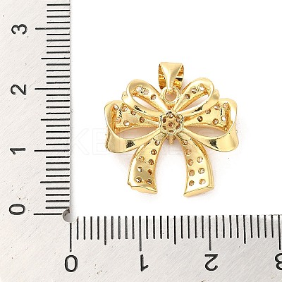 Rack Plating Brass Micro Pave Clear Cubic Zirconia Pendants KK-A206-05L-G-1
