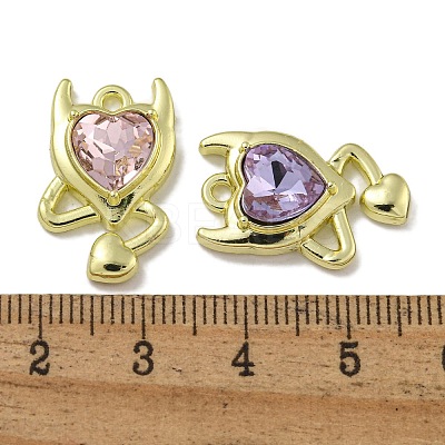 Rack Plating Alloy Rhinestone Pendants PALLOY-F312-14G-1