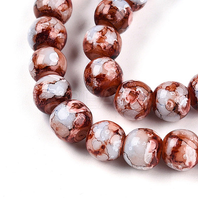 Baking Paint Glass Beads Strands X-DGLA-N003-8mm-A03-1