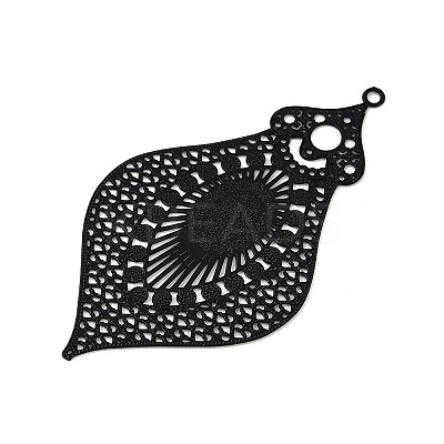 Spray Painted 430 Stainless Steel Etched Metal Embellishments Pendants STAS-A192-04EB-1
