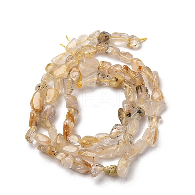 Natural Gold Rutilated Quartz Beads Strands G-I389-A25-1