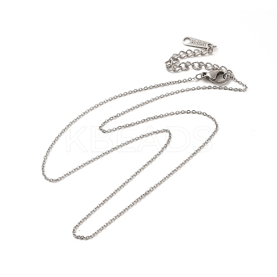 Non-Tarnish 304 Stainless Steel Cable Chain Necklace for Women NJEW-G097-11P-1