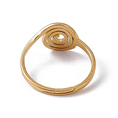 Ion Plating(IP) 201 Stainless Steel Vortex Adjustable Ring for Women X-RJEW-C045-07G-1