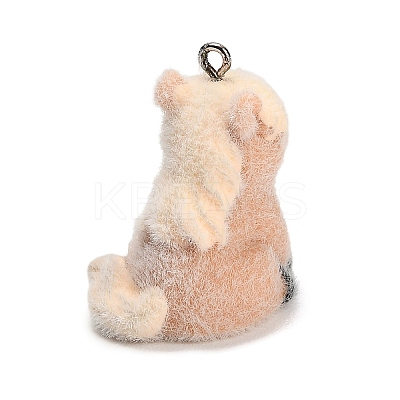 Flocking Opaque Resin Pendants FIND-E060-01B-1