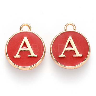 Golden Plated Alloy Enamel Charms ENAM-S118-03A-1
