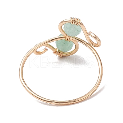 Round Natural Gemstone Finger Ring RJEW-TA00130-1