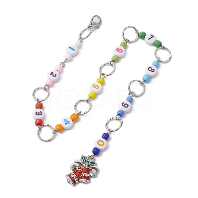 3Pcs Christmas Theme Knitting Row Counter Chains & Locking Stitch Markers Kits HJEW-JM01338-01-1