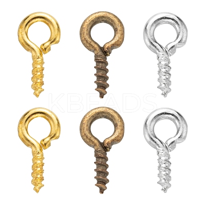 300Pcs 3 Colors Iron Screw Eye Pin Peg Bails IFIN-FS0001-08-1
