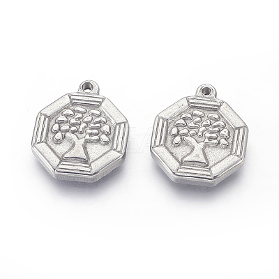 Non-Tarnish 304 Stainless Steel Pendants STAS-E444-20-1