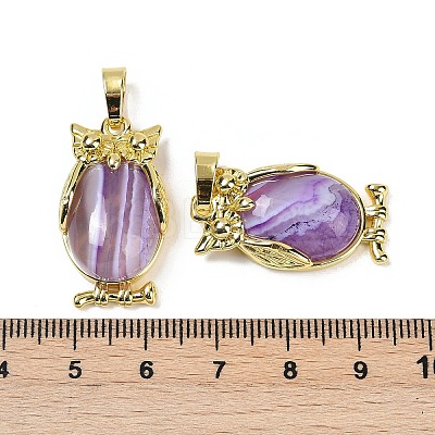 Natural Banded Agate(Dyed & Heated) Pendant KK-F887-02G-16-1